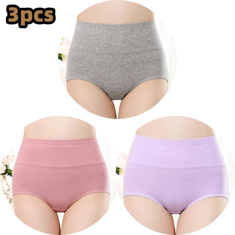 Cotton Women's Panties Elastic Soft Large Size XXXL Embossed ROSE Ladies Underwear Breathable Sexy High Waist Briefs