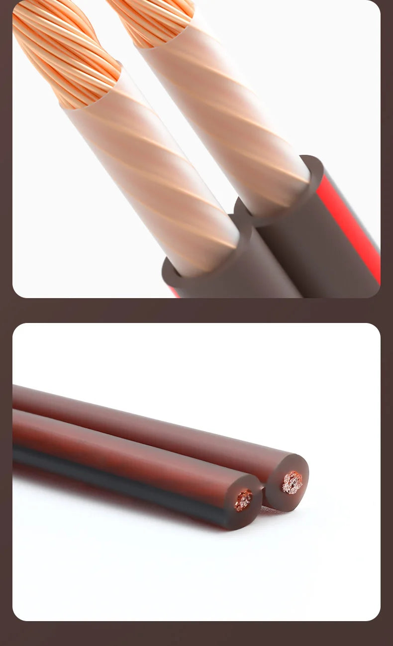 HUALIWEN DIY HIFI Audio Cable Oxygen Free Pure Copper Speaker Cable For Car Audio Home Theater Audio Wire Soft Touch Cable