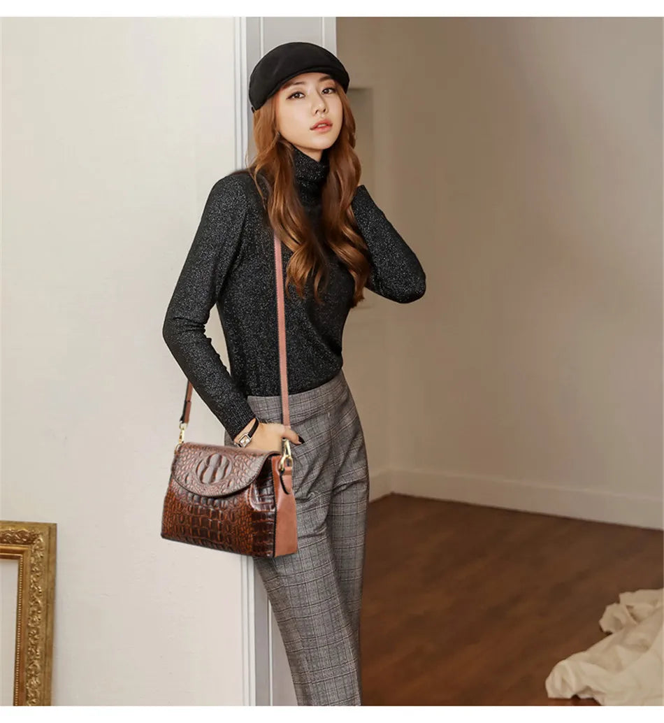 Luxury Brand Handbags For Women 2026 Sac A Main Ladies Crocodile Pattern Leather Crossbody Bags Designer New Shoulder Bag Bolsos