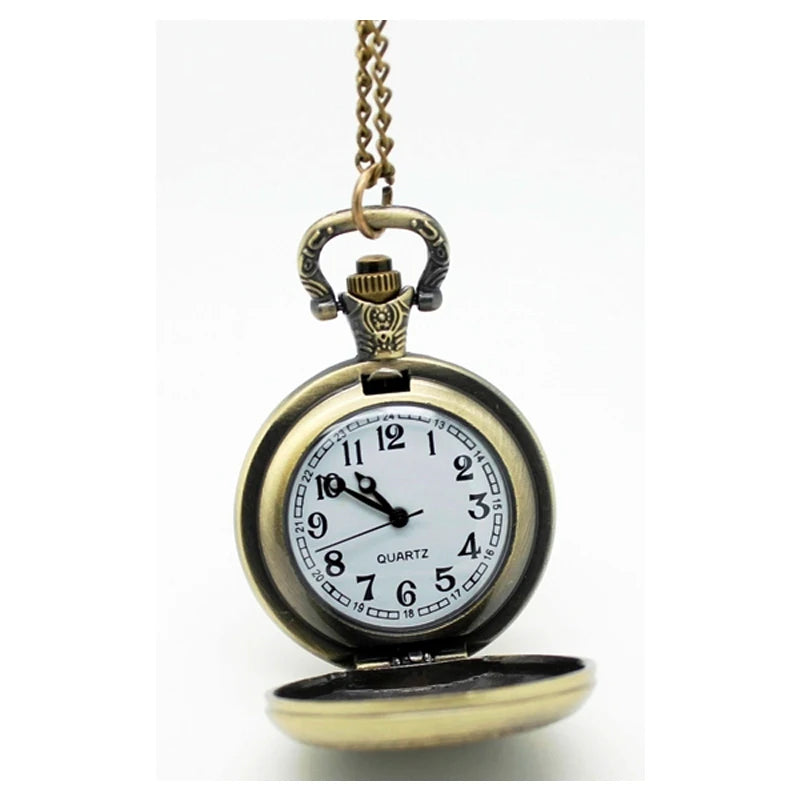 (2201) 12pcs/lot Vintage Pocket Quartz Watch Necklace pendant DIY timer alloy Hip hop punk 4cm promotion wholesale party gift