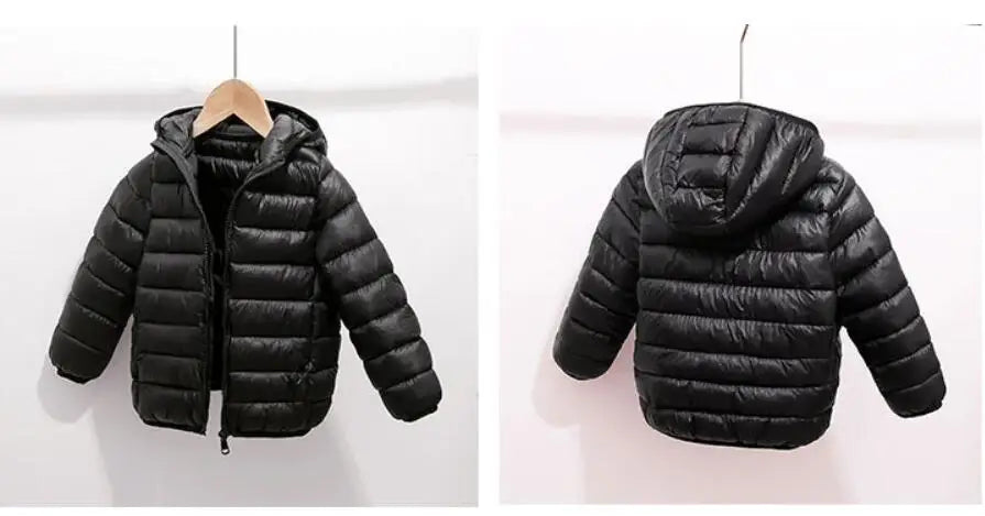 Girls Light Down Cotton Jacket Baby Boys Snowsuit Jackets Autumn Children Clothing 2-8 Years Fashion Kids Hooded Outerwear Coats