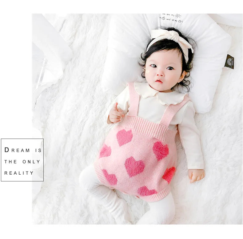 MILANCEL baby girl clothes baby knit clothing set heart bodysuit baby sweaters 2 pcs baby suit  soft newborn clothes