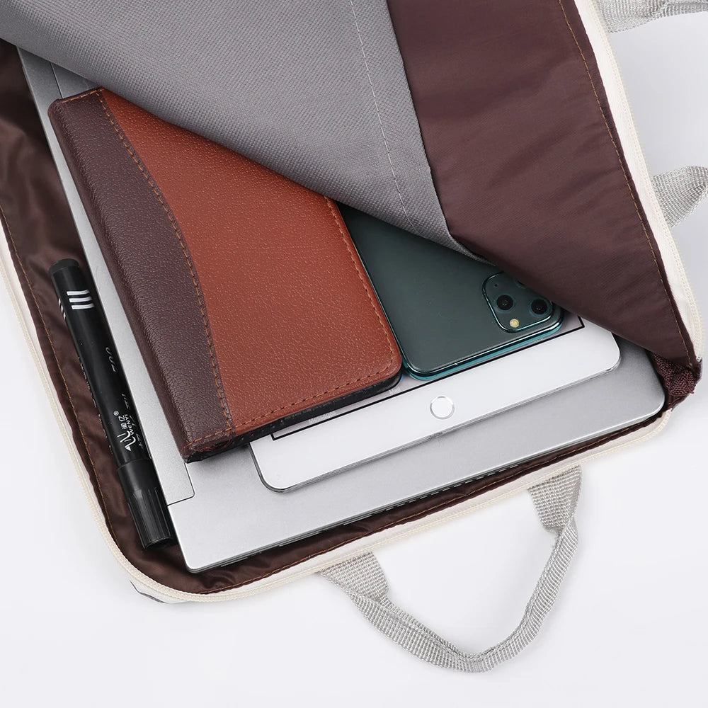 A4 File Folder Large Canvas Zipper Multifunctional A4 File Folder Document Bag Business Briefcase Organizer Stationery