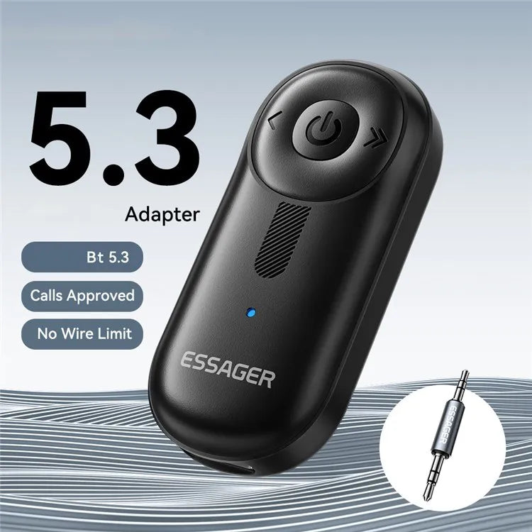 ESSAGER Car Audio Receiver Wireless Transmitter with Microphone Clip