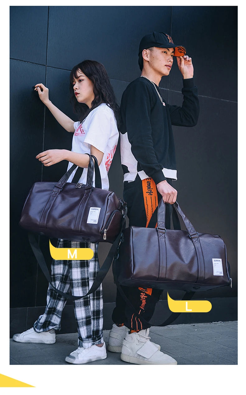 Gym Bag Leather Sports Bags Big Big Men Training Tas for Shoes Lady Fitness Yoga Travel Luggage Shoulder Sac De Sport travel bag