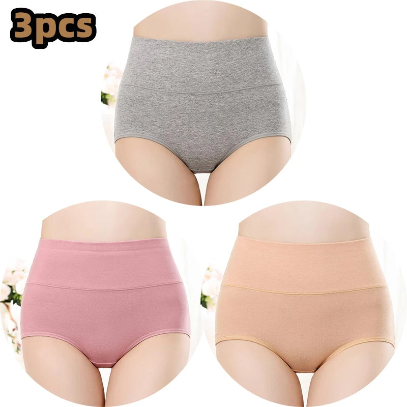 Cotton Women's Panties Elastic Soft Large Size XXXL Embossed ROSE Ladies Underwear Breathable Sexy High Waist Briefs