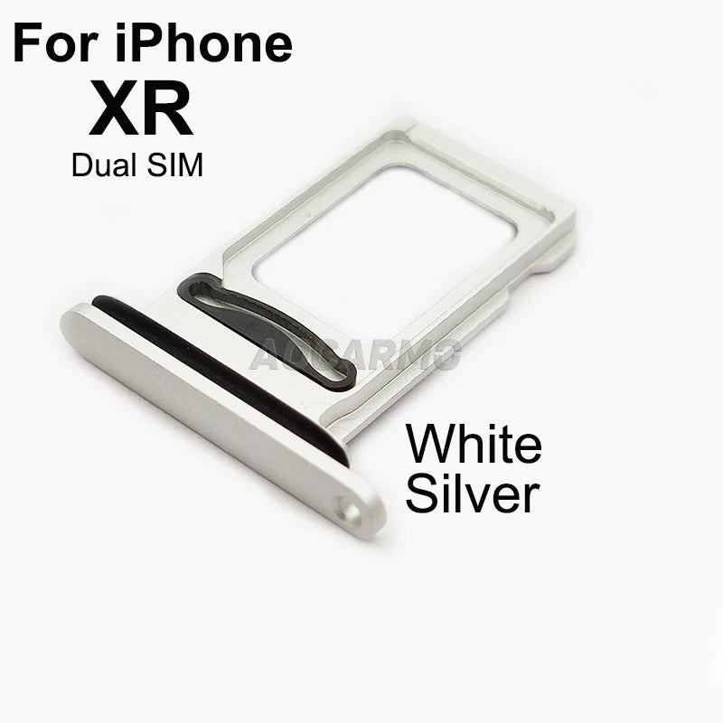Aocarmo Single Double Sim Card Micro Holder Dual Sim Card Tray Slot For iPhone XR Replacement Part