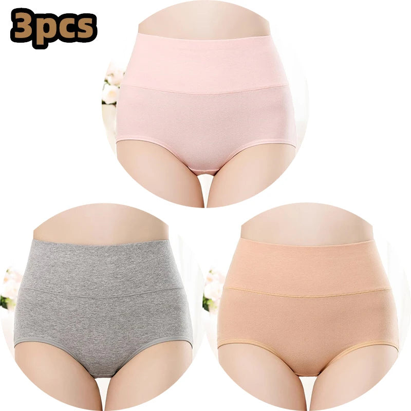 Cotton Women's Panties Elastic Soft Large Size XXXL Embossed ROSE Ladies Underwear Breathable Sexy High Waist Briefs