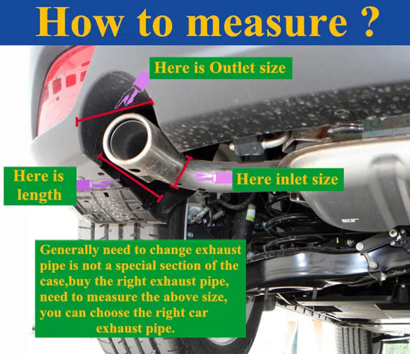 Stainless steel skew double  steel Universal DUAL Automobile exhaust pipe Muffler Car accessories modification