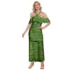 Polynesian Printing Samoa Puletasi Two Piece Elegant Dresses Island Ruffles Shirt and Puletasi Dress