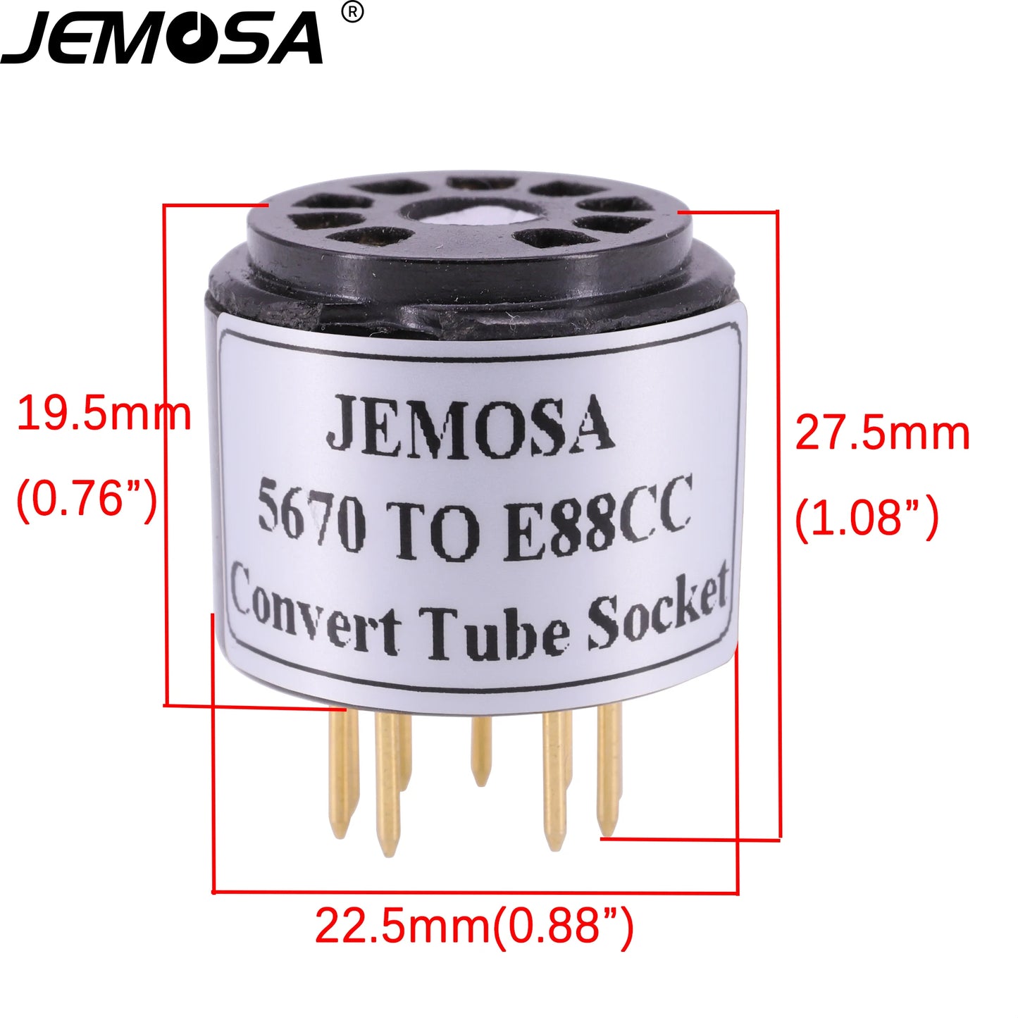 1PC 396A 6N3  5670 Tube TO ECC88 E88CC 6922 6DJ8 Tube (bottom)  DIY Audio Amplifier 9Pin Vacuum Tube Convert Socket Adapter