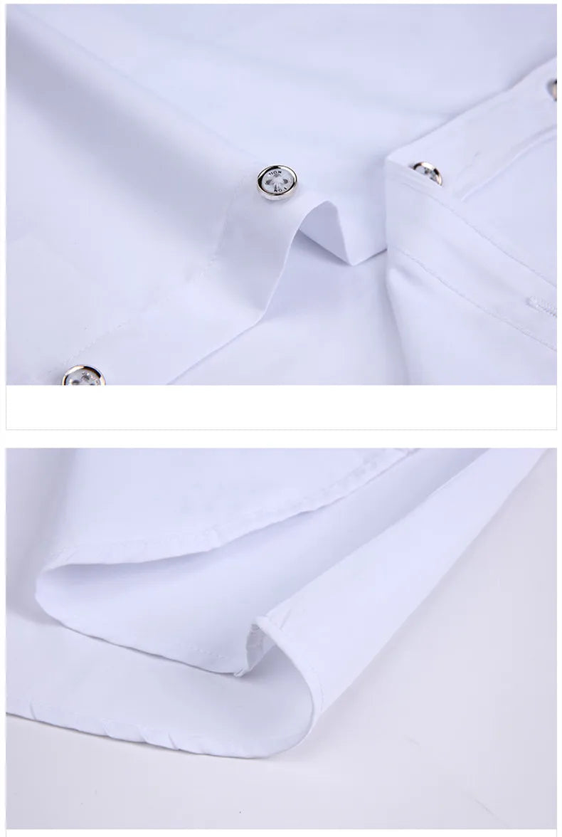 Men's clothing  Arrival Men Shirt Fashion Causal Long Sleeved Male Dress Social Business Brand Shirt Soft Weeding White Shirts