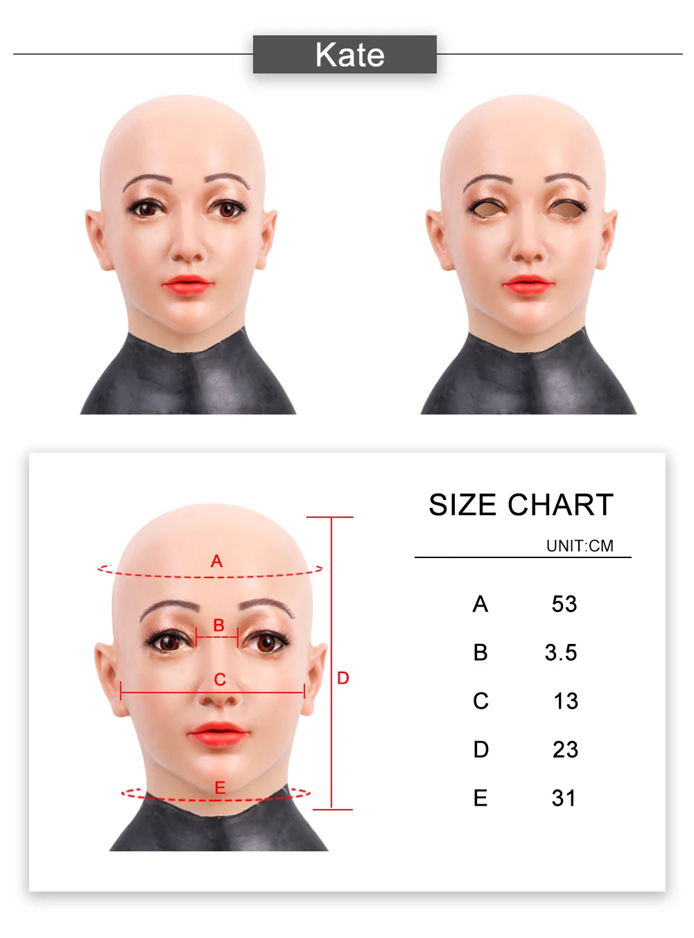 Dokier Crossdressing Soft Silicone Cosplay Costume Masks Props for Crossdresser Transvestite Halloween Cosplay Male to Female