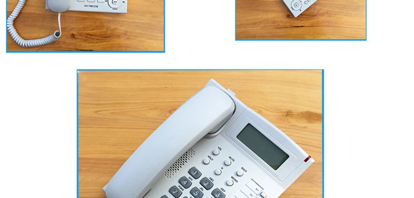 Desktop Corded Telephone, Wired Landline Phone for Home/Hotel/Office, Handsfree, with Blue Backlit, Caller ID, in English
