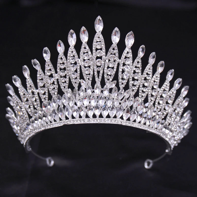 Bridal Wedding Hair Accessories Silver Crystal Hair crown alloy diamond crown women's fashion high-end atmospheric headdress