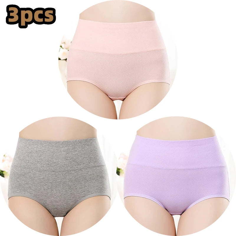 Cotton Women's Panties Elastic Soft Large Size XXXL Embossed ROSE Ladies Underwear Breathable Sexy High Waist Briefs