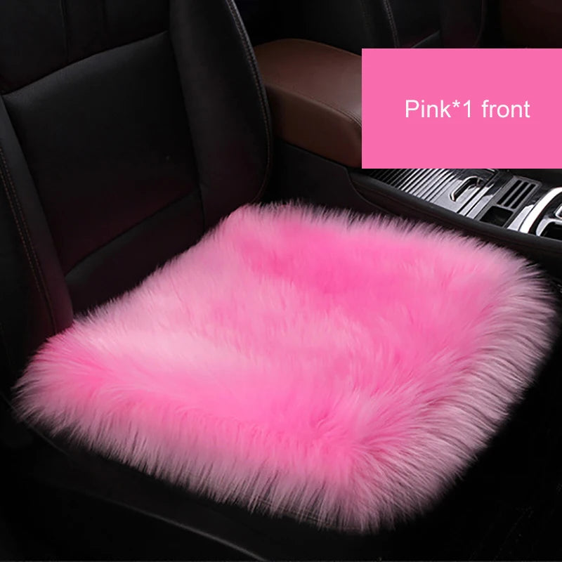 Artificial Wool Car Seat Cushion Winter Plush Auto Seat Cloak Universal Warm Car Seat Cover For Kia Lada Vesta Renault Skoda etc