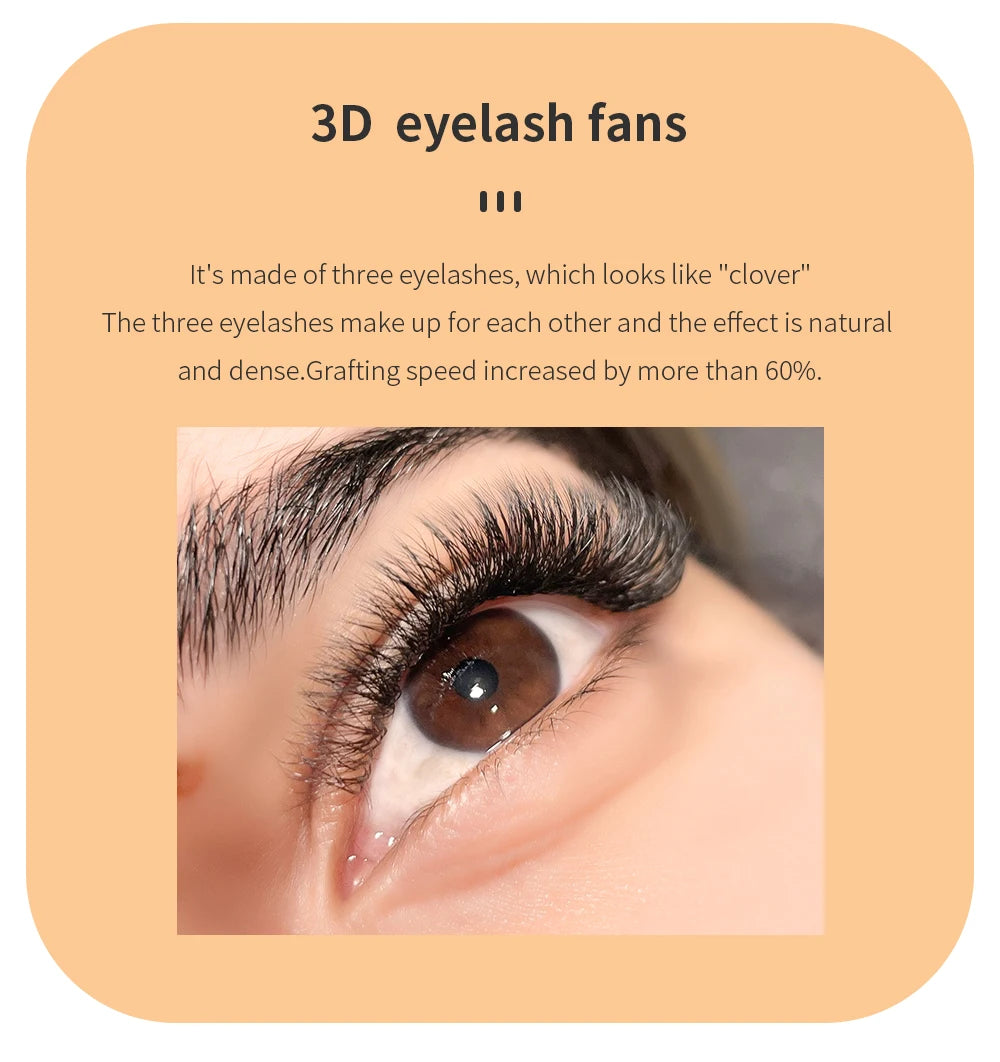 GAHAMACA W Shape Eyelash Extensions L/LU 3D Premade Volume Fan Lashes W Style Lashes Comfortable Faux Mink Natural Eyelash