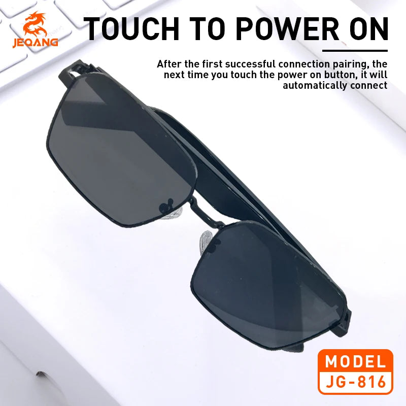 Jeqang JG-816 Fashionable BT Sunglasses Smart Glasses with HD Sound Voice Control Sun Protection & Call Answering