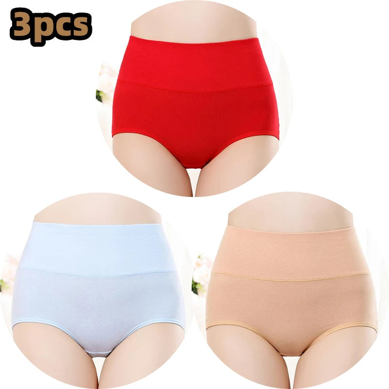 Cotton Women's Panties Elastic Soft Large Size XXXL Embossed ROSE Ladies Underwear Breathable Sexy High Waist Briefs