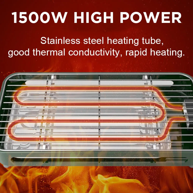 New stainless steel frying and grilling dual-purpose smokeless barbecue grill non-stick electric bakeware household high power