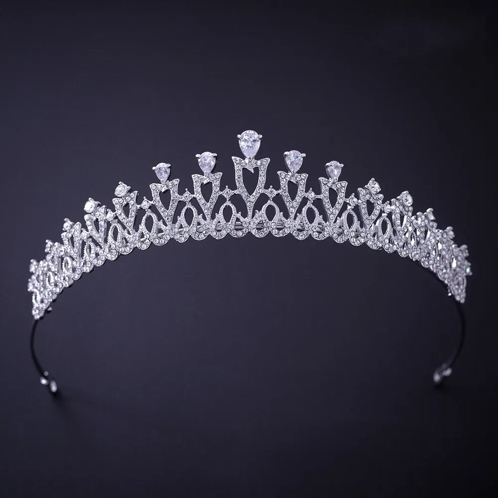Silver Color Crystal Rhinestone Crown and Tiara Wedding Hair Accessories Bridal Tiaras Hair Crown Wedding Headpiece Women Diadem
