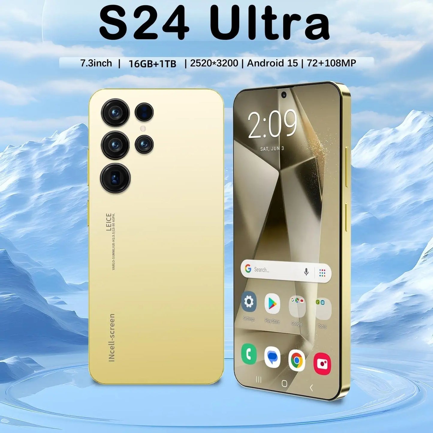 Value Deal Smartphones S24 Ultra Portable Phones MTK HD LTE French/Spanish/English Support 24-Hour Fast Shipping