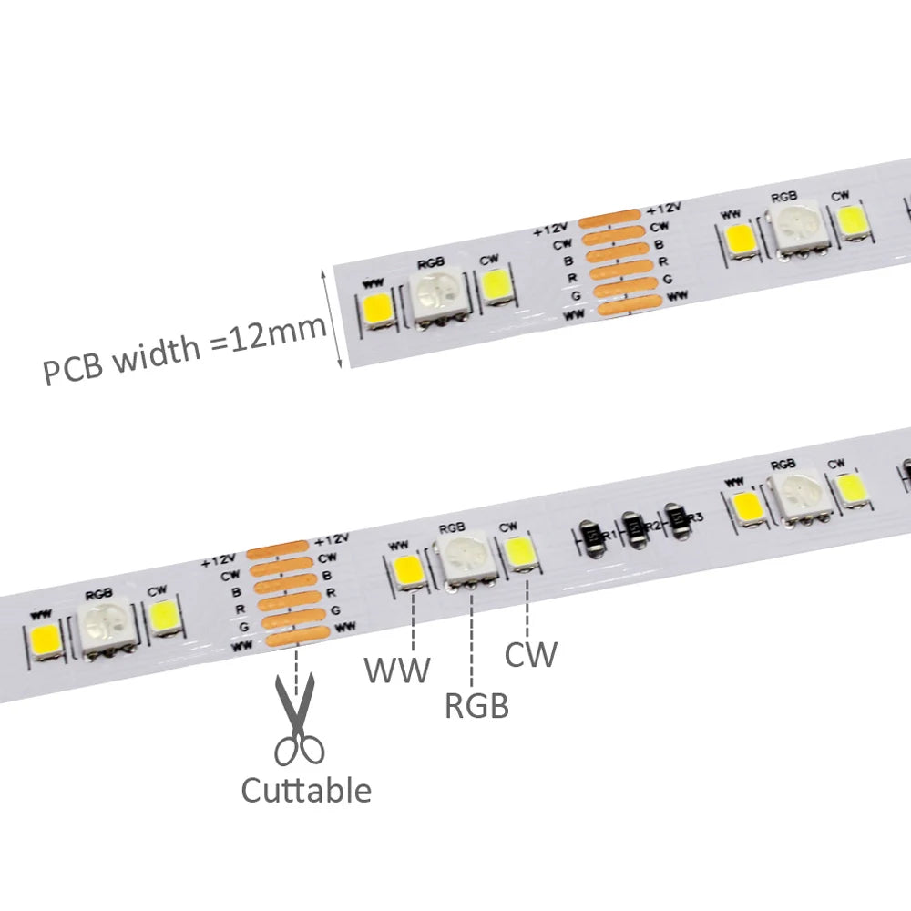 MJJC Tuya Smart Life LED RGBCCT Controller DC 12V 24V 5 in 1 Dimmer 2.4G RF Wireless Remote LED Strip Light work with Alice WT5