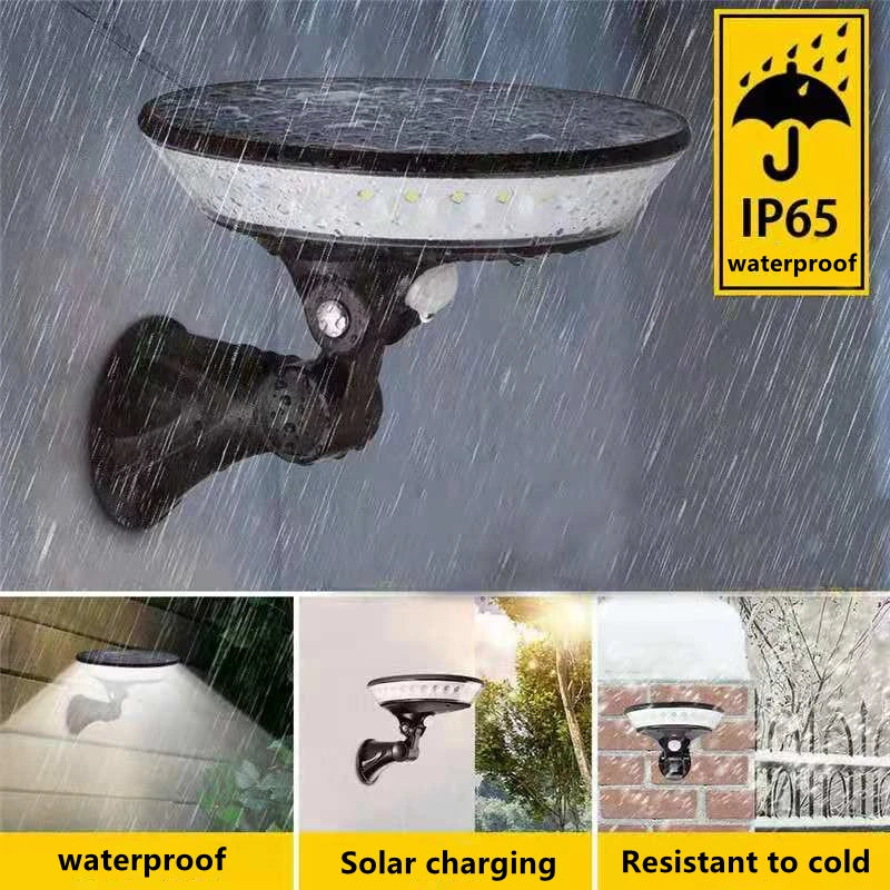 360 degree lighting outdoor solar light PIR motion sensor solar garden light energy saving street lamp wall lamp Three modes