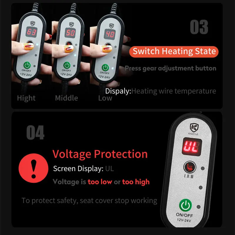 12V/24V Car Seat Heater 120CM Lengthen Heated Car Seat Cover  Warm Car Heating Mat Universal Winter Electric Heated Seat Cushion