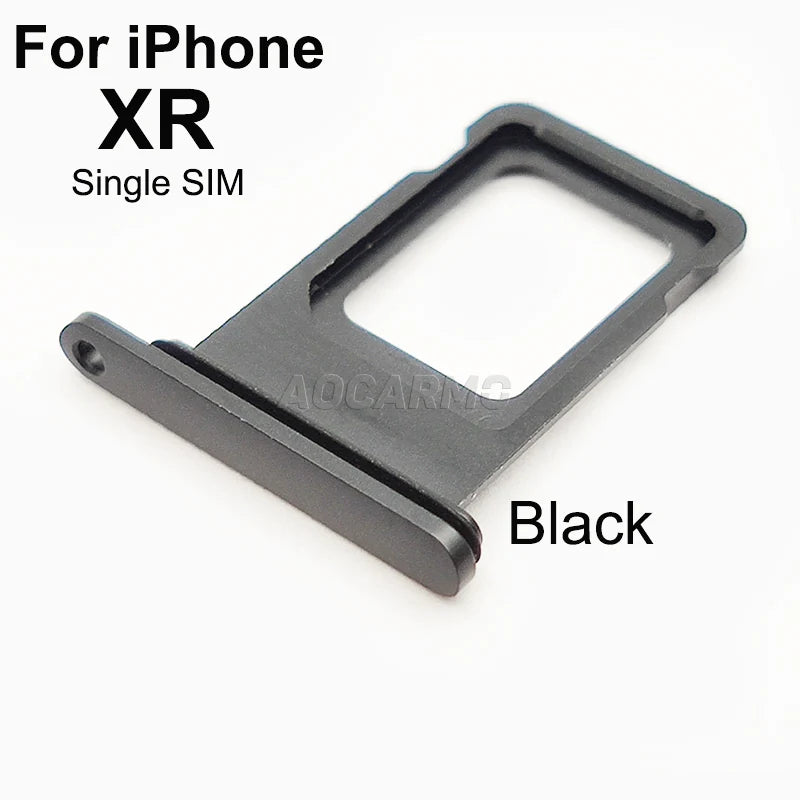 Aocarmo Single Double Sim Card Micro Holder Dual Sim Card Tray Slot For iPhone XR Replacement Part
