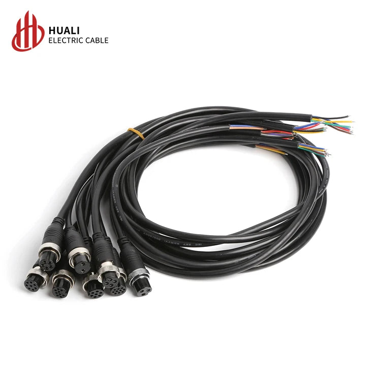 GX20 Injection Moulded Double Female Head Wire 1-Meter Aviation Plug Socket 8P Cable Connector Automotive Use Processing Welding