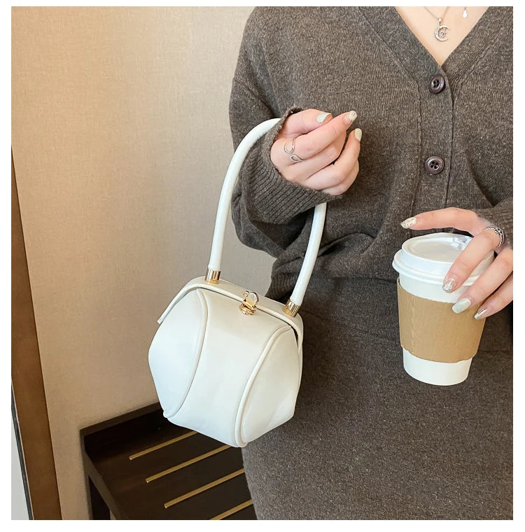 Bowling Spherical Women's Handbag Luxury Brand Designer Hobos Bag Fashion Mini Round Shoulder Bags PU Leather Female Purse