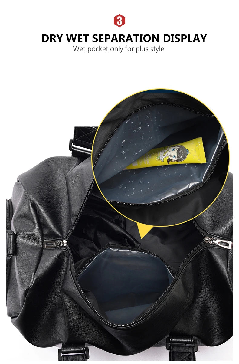 Gym Bag Leather Sports Bags Big Big Men Training Tas for Shoes Lady Fitness Yoga Travel Luggage Shoulder Sac De Sport travel bag