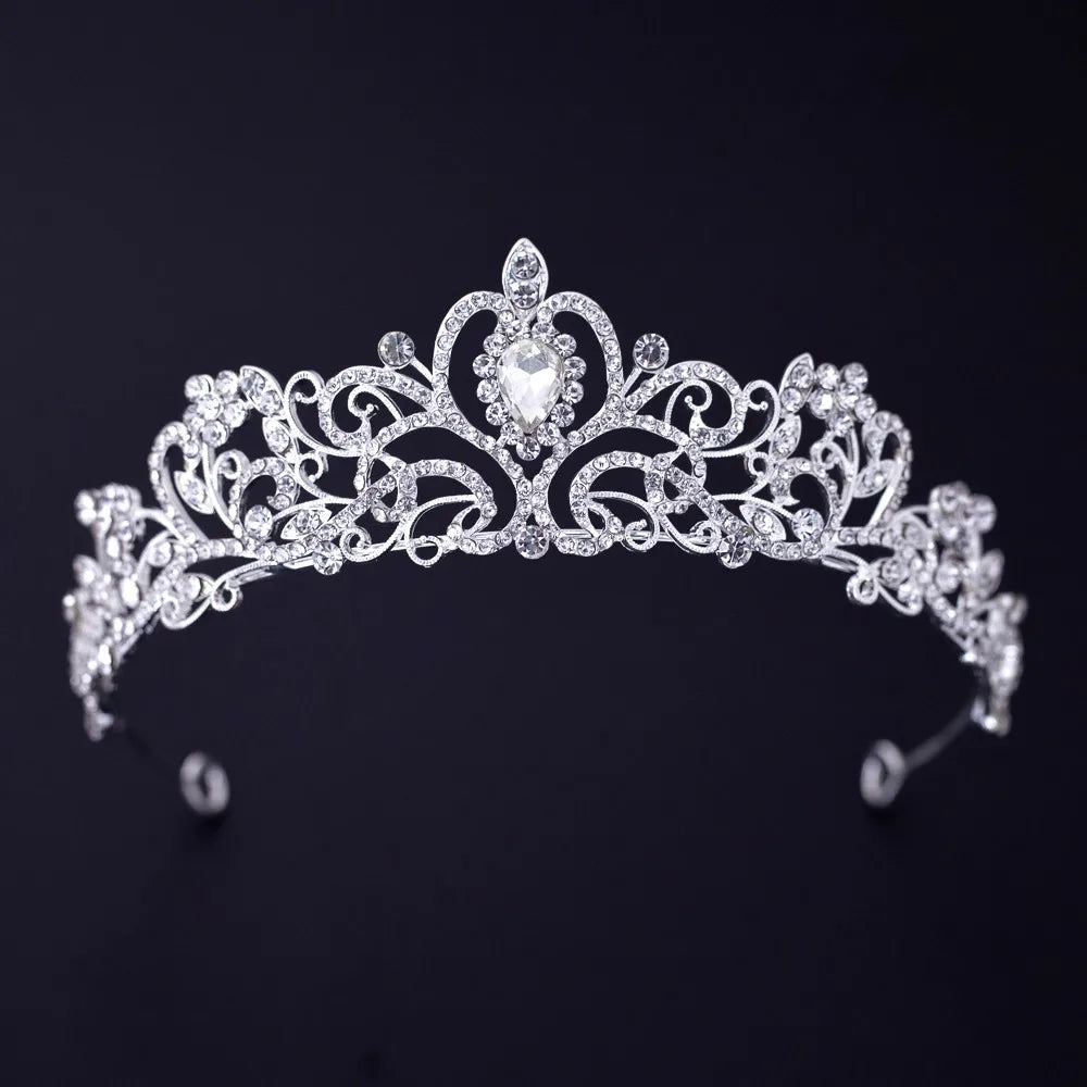 Silver Color Crystal Rhinestone Crown and Tiara Wedding Hair Accessories Bridal Tiaras Hair Crown Wedding Headpiece Women Diadem