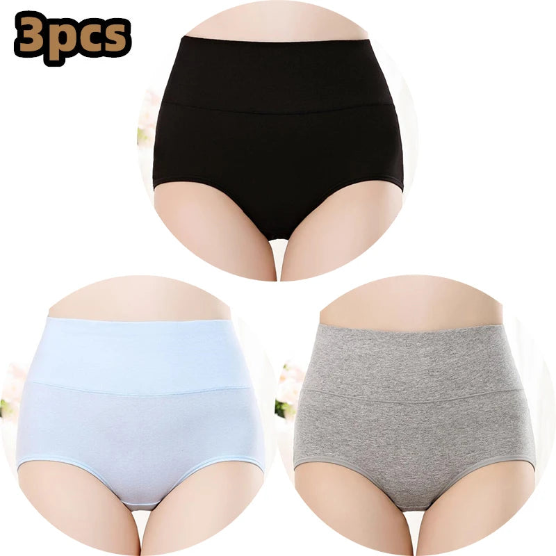 Cotton Women's Panties Elastic Soft Large Size XXXL Embossed ROSE Ladies Underwear Breathable Sexy High Waist Briefs