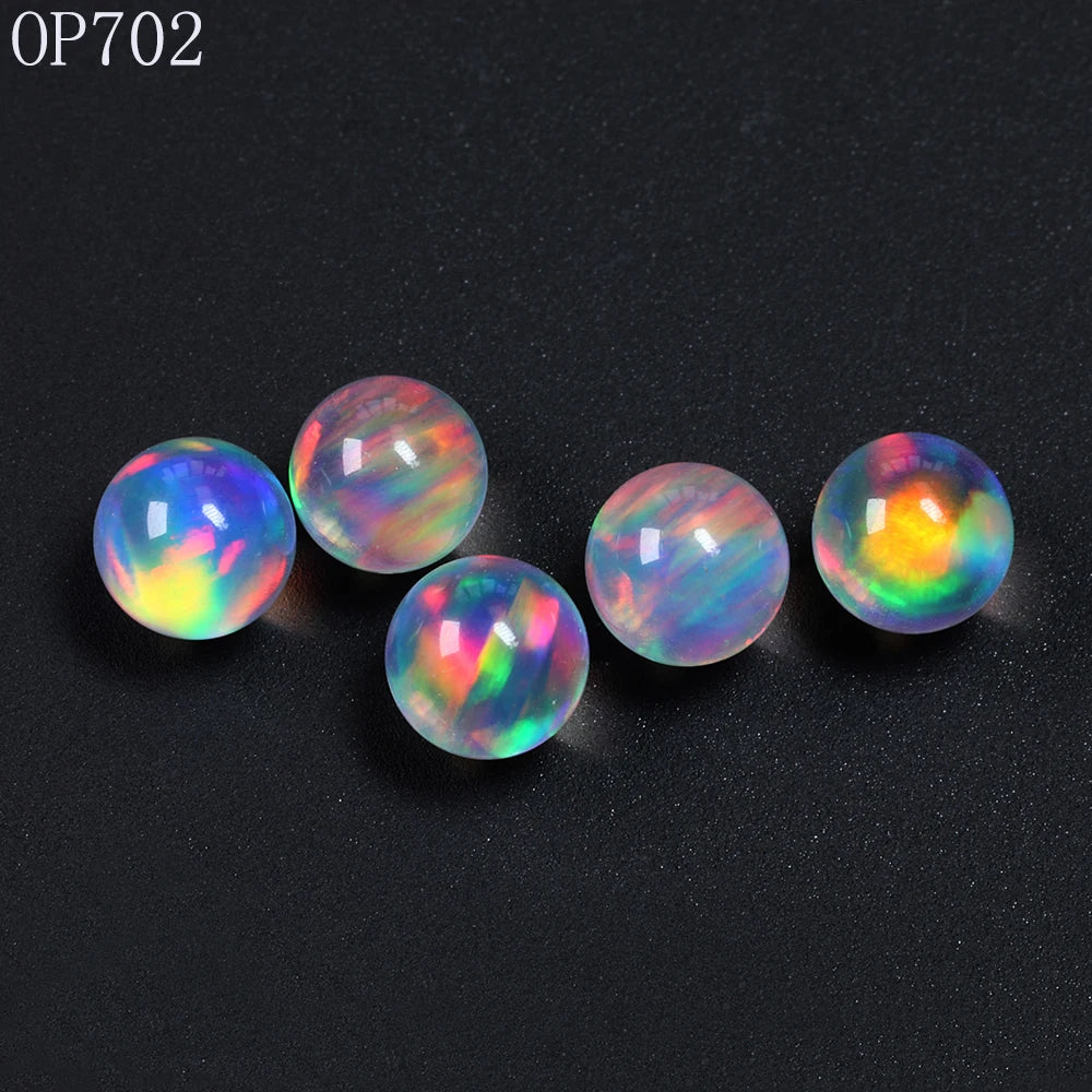 Free Shipping Glass Jewelry Material Heat Resistant Ball Beads Top Fire Synthetic Gilson Opal Stone