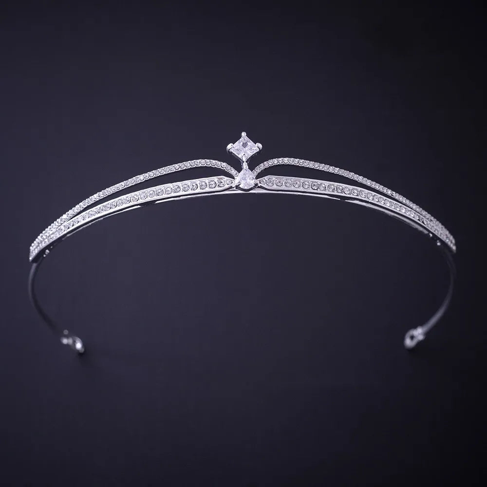 Silver Color Crystal Rhinestone Crown and Tiara Wedding Hair Accessories Bridal Tiaras Hair Crown Wedding Headpiece Women Diadem