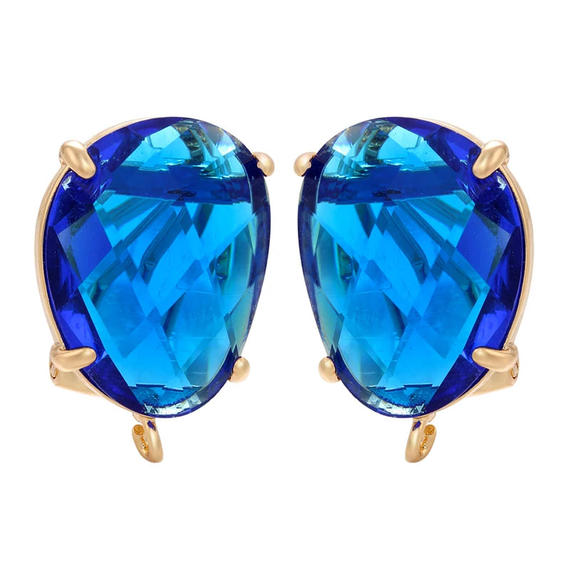 ZHUKOU 16x22mm high quality crystal cobblestone stud earrings for women earrings model:VE66