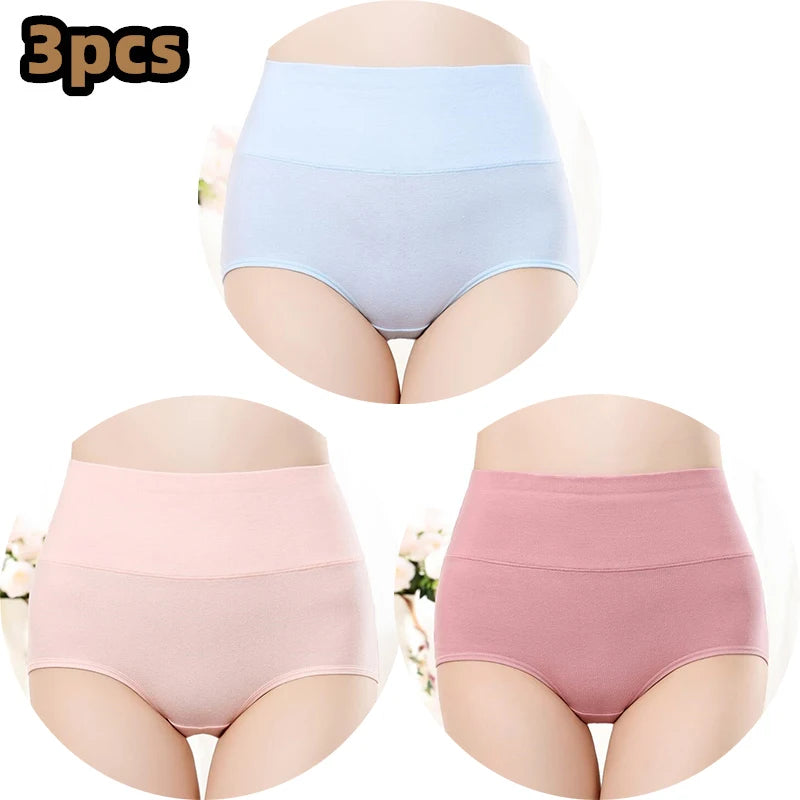Cotton Women's Panties Elastic Soft Large Size XXXL Embossed ROSE Ladies Underwear Breathable Sexy High Waist Briefs