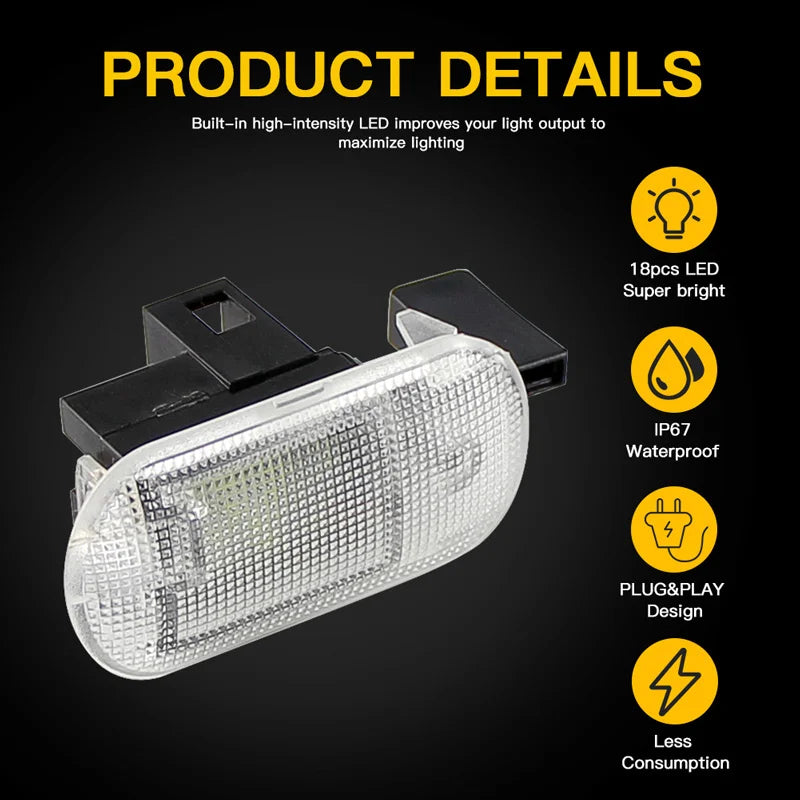 2PCS White Led Glove Box Light Module For Caddy Golf MK4 Variant Passat B5 B5.5 Touran For Skoda Fabia Superb Yeti No Error
