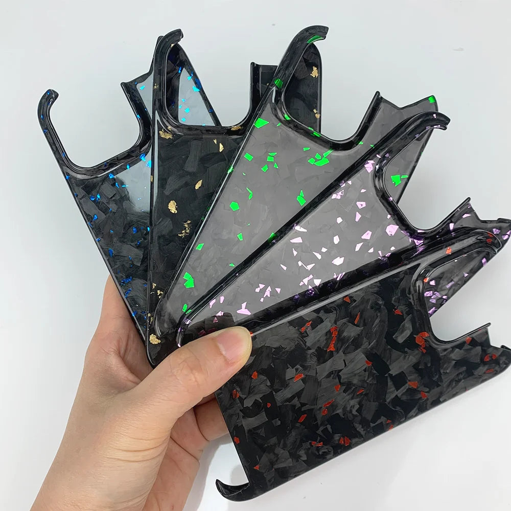 Wholesale Luxury Forged Blue Gold Carbon Fiber Phone Case Cover for iPhone 16 Pro Max Slim Mobile Phone Shell