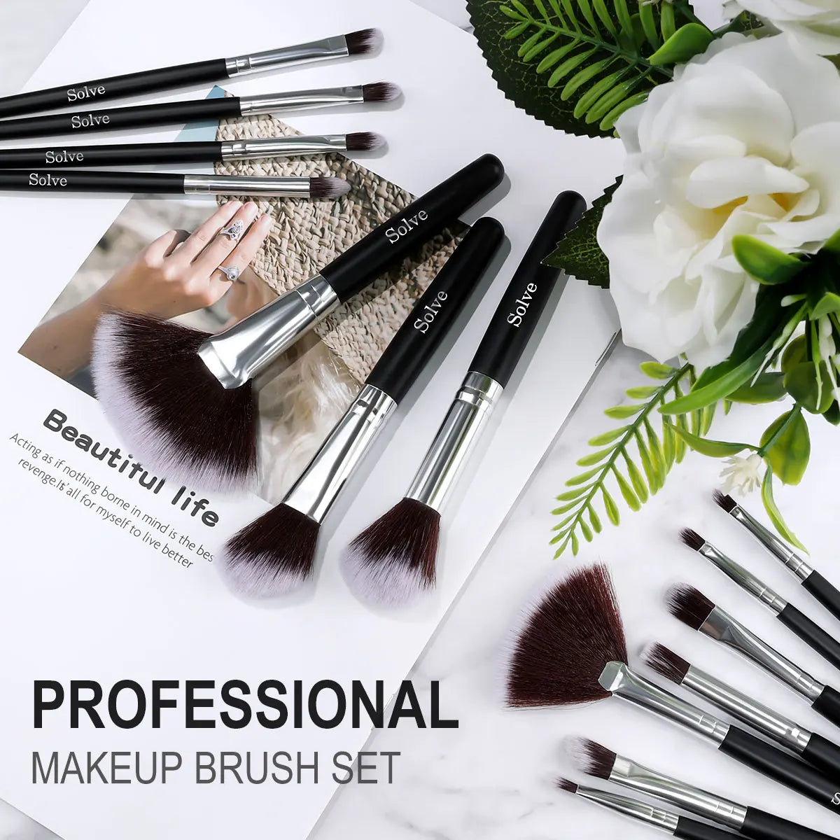 Makeup Brushes, SOLVE 32pcs Professional Makeup Brush Set High Quality Natural Synthetic Hair Makeup Brush Tools Kit