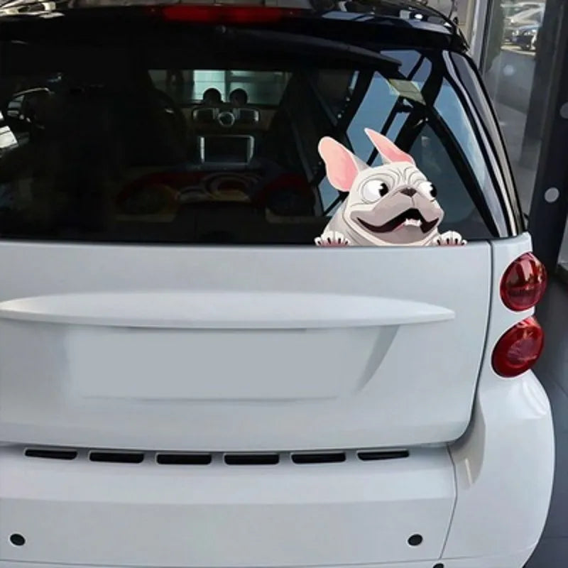 French Bulldog Car Sticker Pet Dog Vinyl Decal Animal Cartoon Auto Stickers Waterproof Bumper Accessories Decoration 12*14cm
