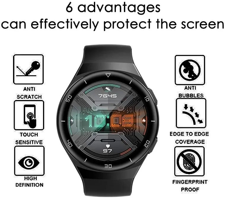Screen Protective Film For Huawei Watch GT 2e Watch proteccion Clear 3D Fibre Soft Transparent GT2e Film Full Cover Accessories