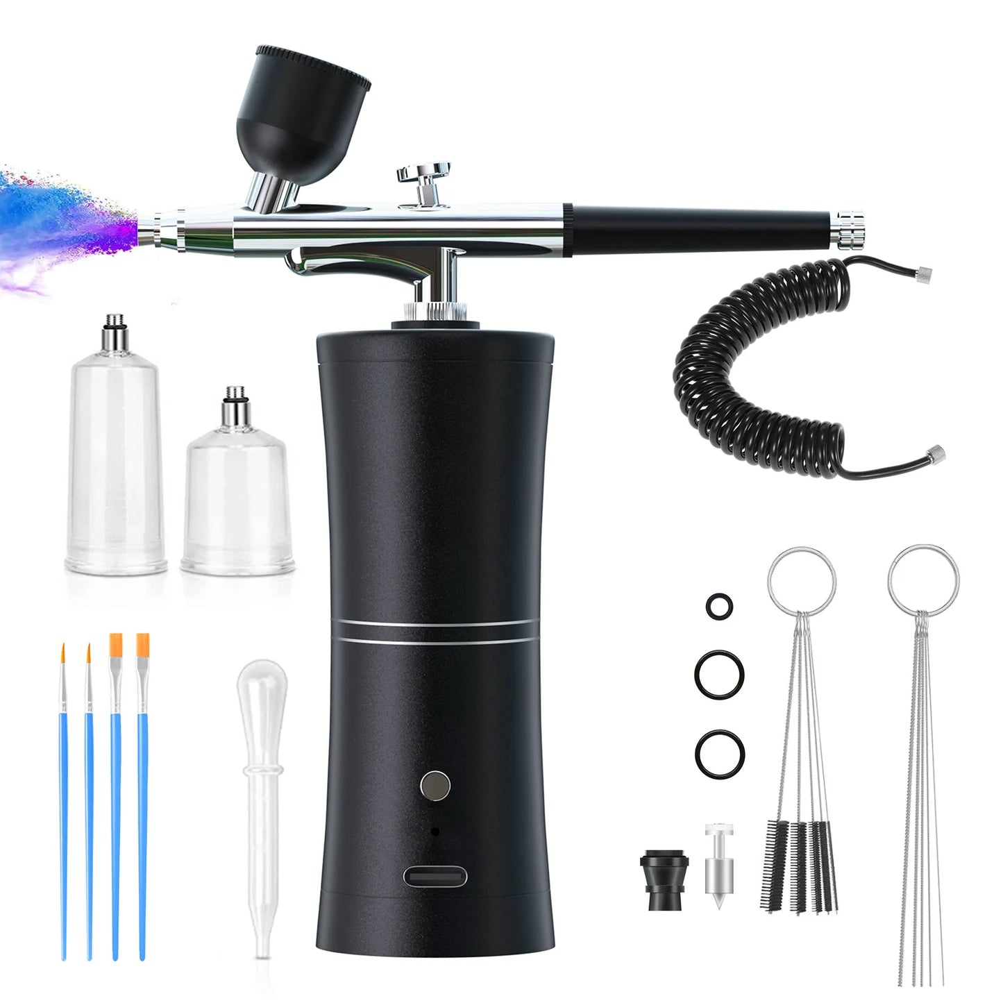 Airbrush Paint Machine Rechargeable Portable Cordless Gradient Nail Art Cake Crafts AirBrush with Compressor for Salon Makeup