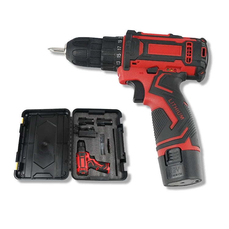 Wholesale 12V Lithium Battery Powered Rechargeable 1500mAh Electric Screwdriver Power Drill Set Strong Torque OEM Customization