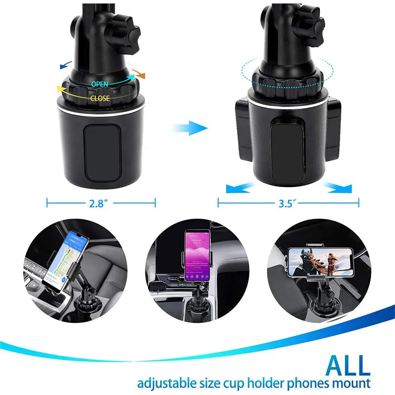 Universal Car Cup Phone Holder Qi 15W Wireless Car Charger Holder Automatic Infrared Smart Sensor Clamping Car Mount