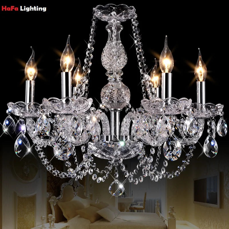 Vintage Crystal Chandelier For Living Room Bedroom Villa Crystal Ceiling Pendant Fixtures Lighting Chandelier Lights K9 Quality
