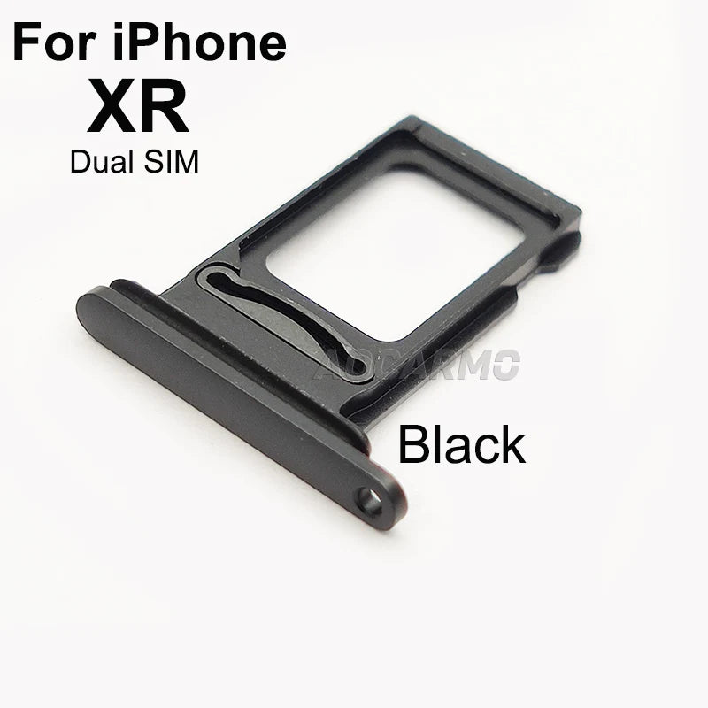 Aocarmo Single Double Sim Card Micro Holder Dual Sim Card Tray Slot For iPhone XR Replacement Part